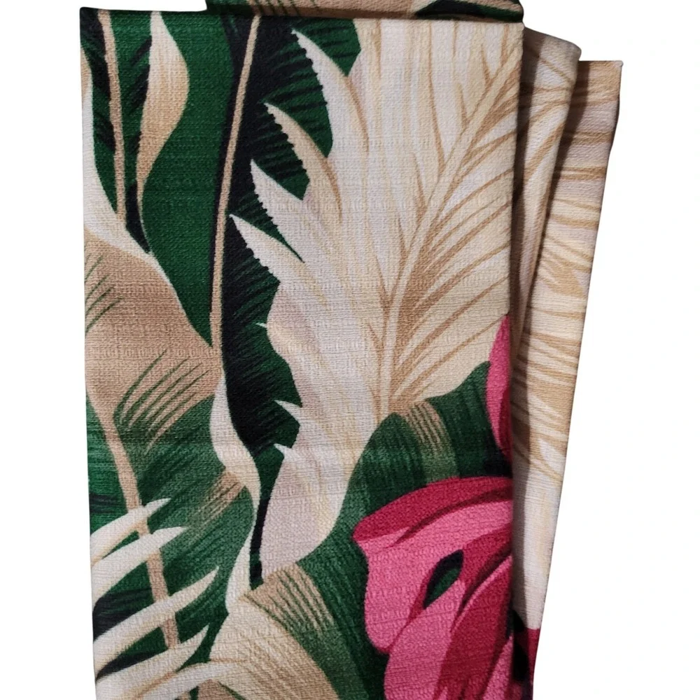 Vicky's Fabrics Tropical Floral Dobby Cloth Napkins Set of 4 Pink Green 18